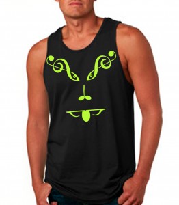 Face of Music Black Tank Top Neon Yellow - DJ Clothing from JimmyTheSaint