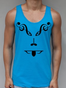 Face of Music - Neon Blue Tank Top - EDM Clothing from JimmyTheSaint