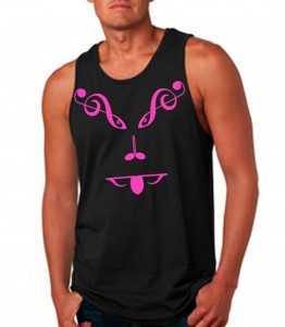 Face of Music Black Tank Top Neon Pink - EDM Clothing from JimmyTheSaint