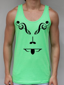Face of Music Neon Green Tank Top - EDM Clothing from JimmyTheSaint