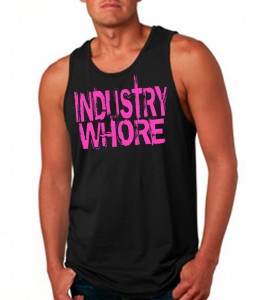 Industry Whore Black Tank Top Neon Pink - EDM Clothing from JimmyTheSaint