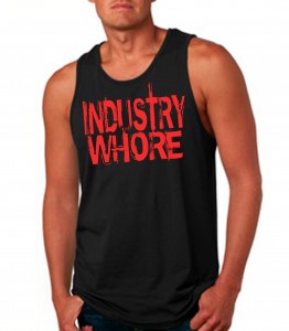 Industry Whore Black Tank Top Neon Red - EDM Clothing from JimmyTheSaint