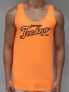 Techno City Neon Orange Tank Top - DJ Clothing from JimmyTheSaint